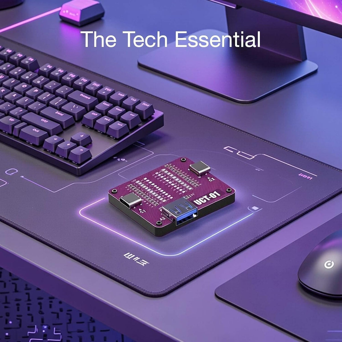 AHHOMATATA UCT-01 purple cable tester on a desktop