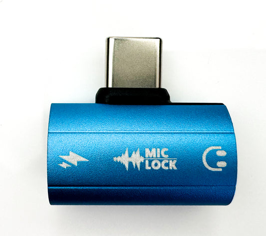 Mic-Lock USB-C Microphone Blocker HiFi SoundPass & Secure Charger Blue