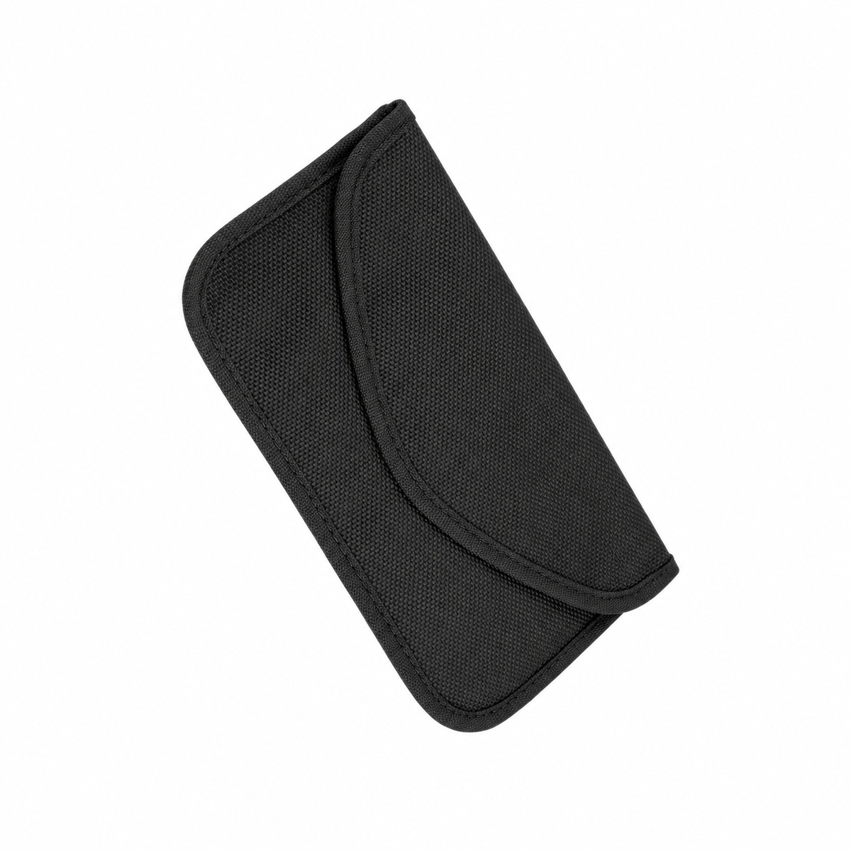 Black Faraday bag centered on a white background.