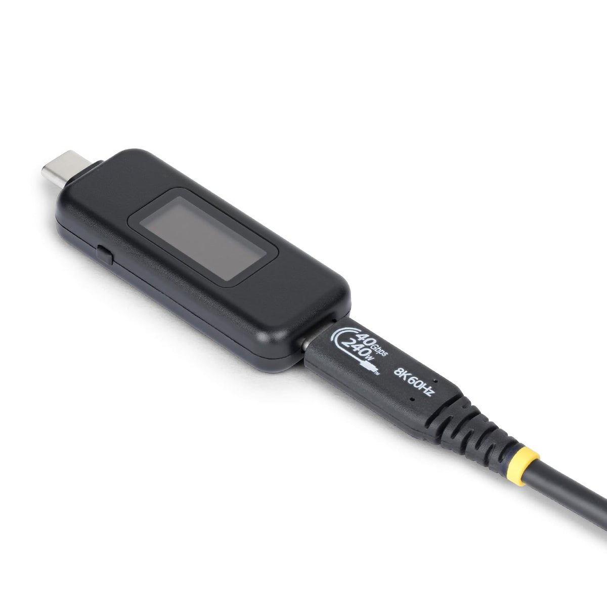 StarTech USBC-PWRTESTER connected to a USB-C cable