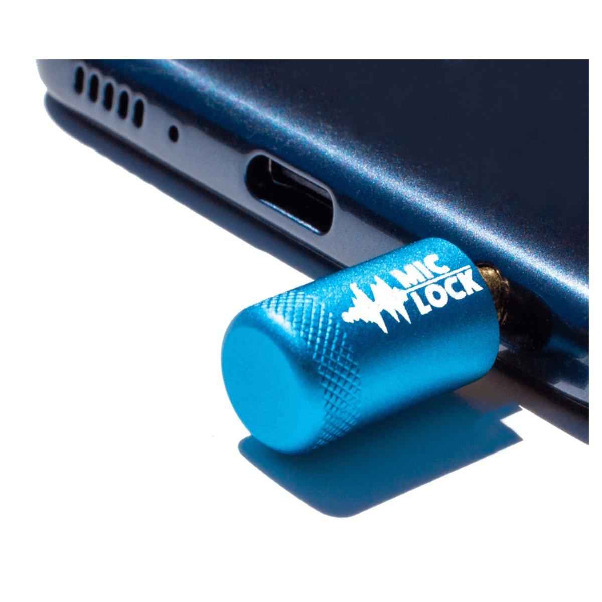 Mic-Lock 3.5mm Single-Ended Microphone Blocker- Metallic Blue - Mic-Lock