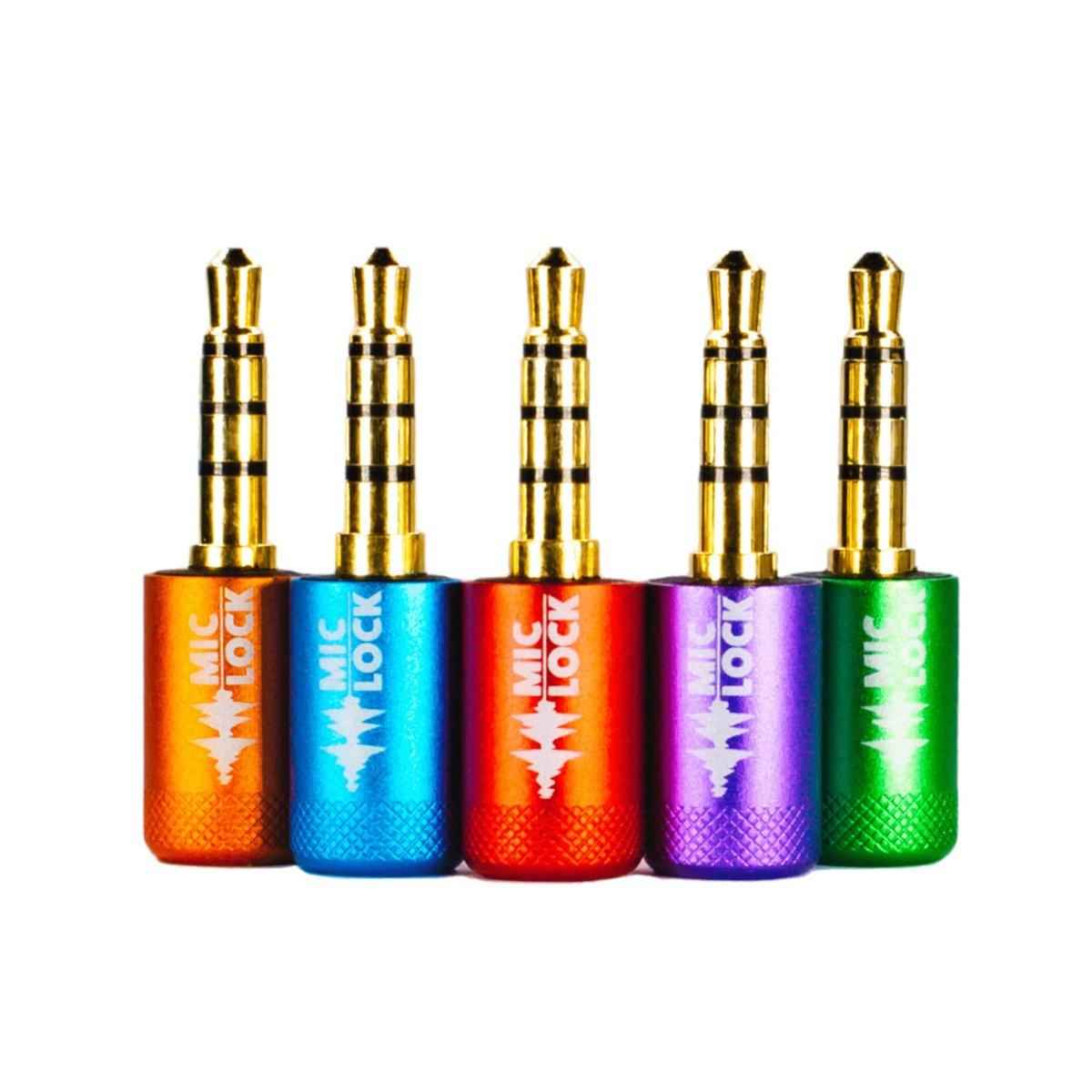 Mic-Lock 3.5mm Single-Ended Multi Colors Microphone Blocker 5-Pack - Mic-Lock