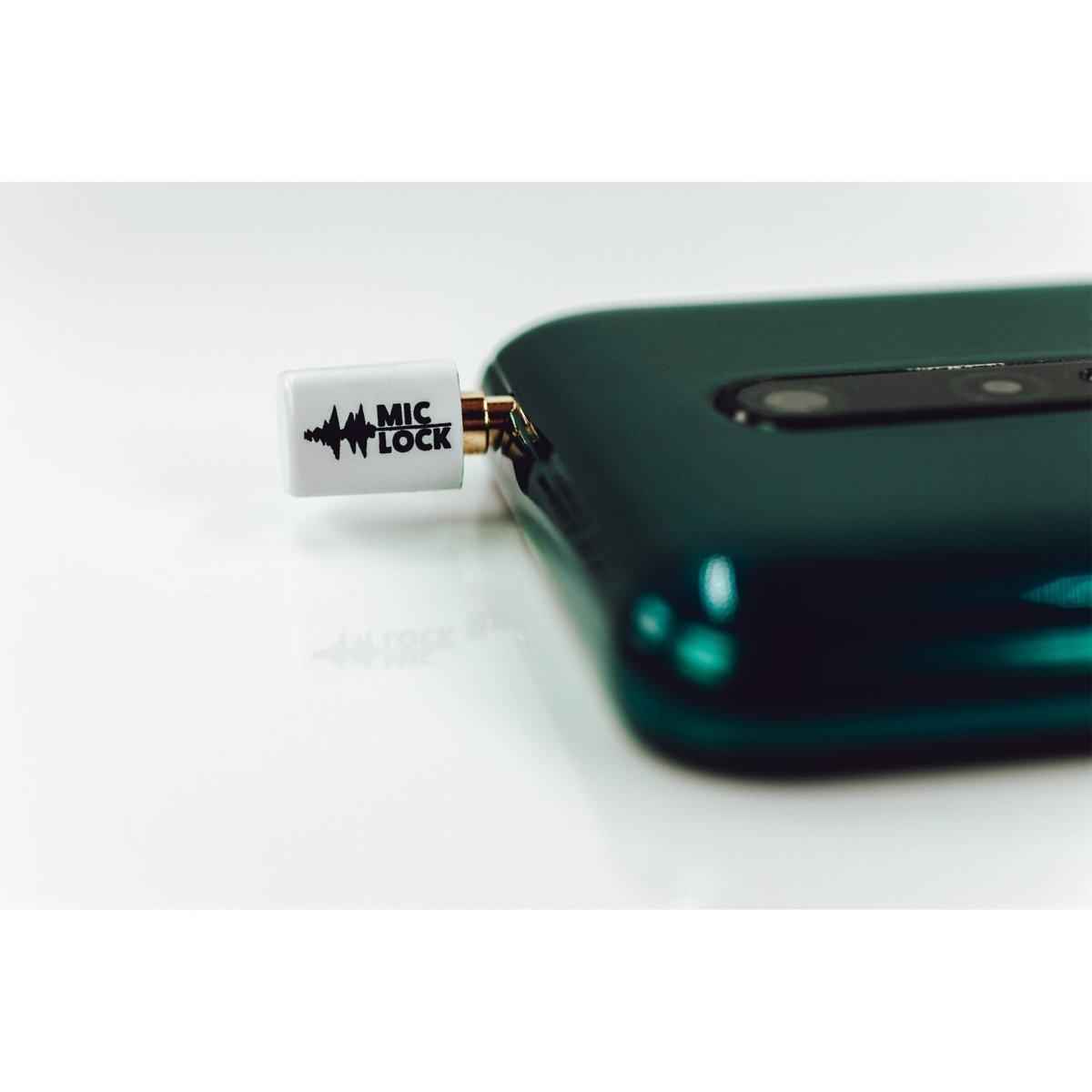 Mic-Lock Mini 3.5mm Single-Ended Microphone Blocker- White - Mic-Lock